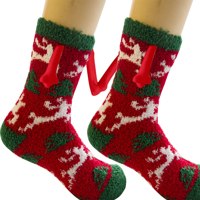 Christmas Supplies Coral Fleece Tube Socks Warm Slipper Bed Socks Winter Soft Warm Slipper myETYN