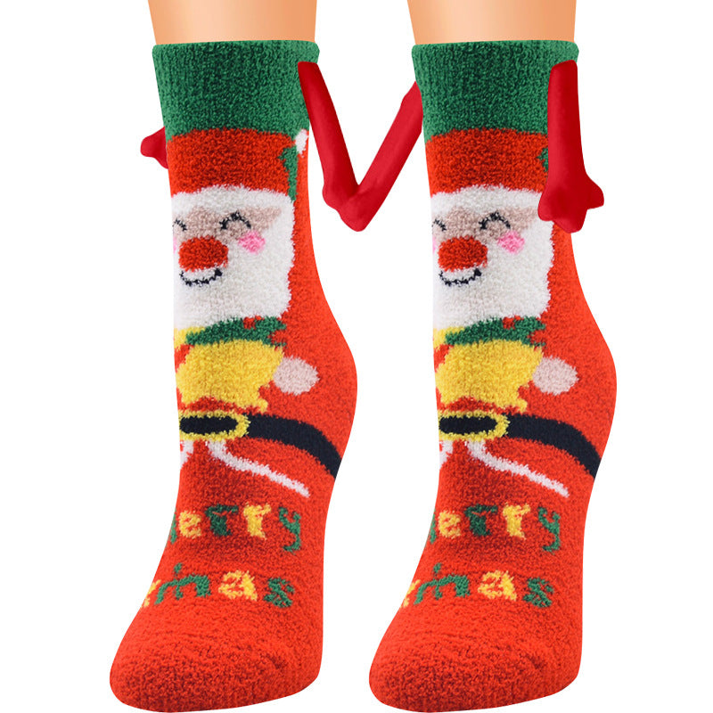 Christmas Supplies Coral Fleece Tube Socks Warm Slipper Bed Socks Winter Soft Warm Slipper myETYN