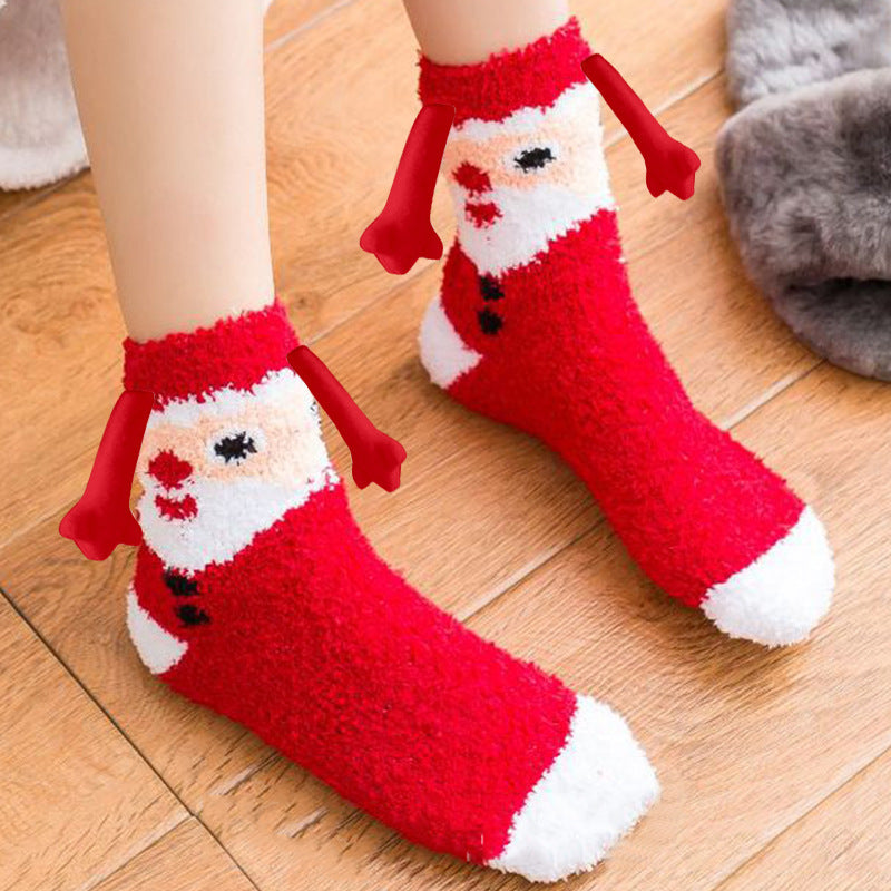 Christmas Supplies Coral Fleece Tube Socks Warm Slipper Bed Socks Winter Soft Warm Slipper myETYN