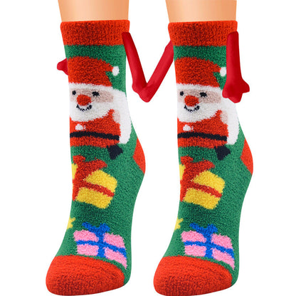 Christmas Supplies Coral Fleece Tube Socks Warm Slipper Bed Socks Winter Soft Warm Slipper myETYN