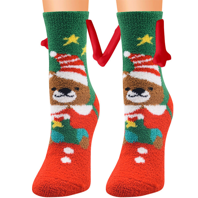 Christmas Supplies Coral Fleece Tube Socks Warm Slipper Bed Socks Winter Soft Warm Slipper myETYN