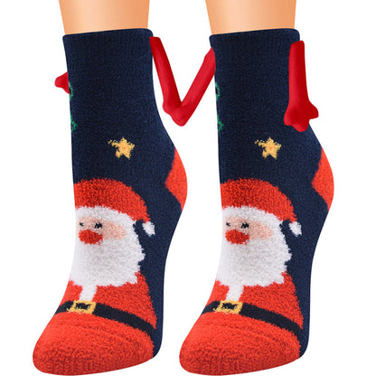 Christmas Supplies Coral Fleece Tube Socks Warm Slipper Bed Socks Winter Soft Warm Slipper myETYN