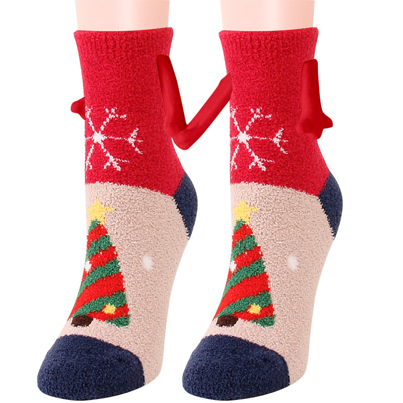 Christmas Supplies Coral Fleece Tube Socks Warm Slipper Bed Socks Winter Soft Warm Slipper myETYN