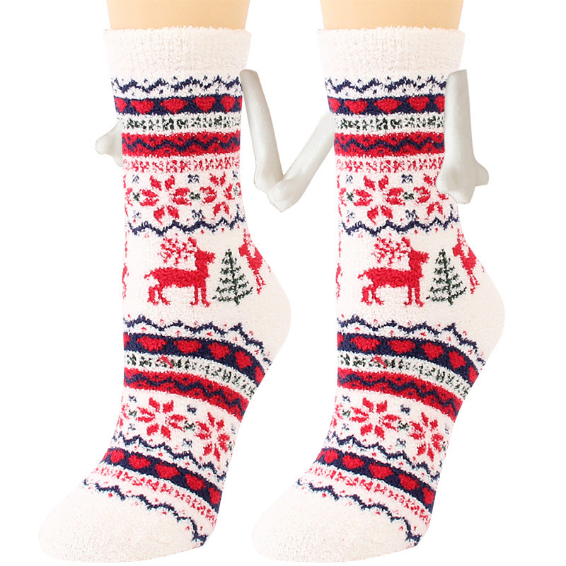 Christmas Supplies Coral Fleece Tube Socks Warm Slipper Bed Socks Winter Soft Warm Slipper myETYN