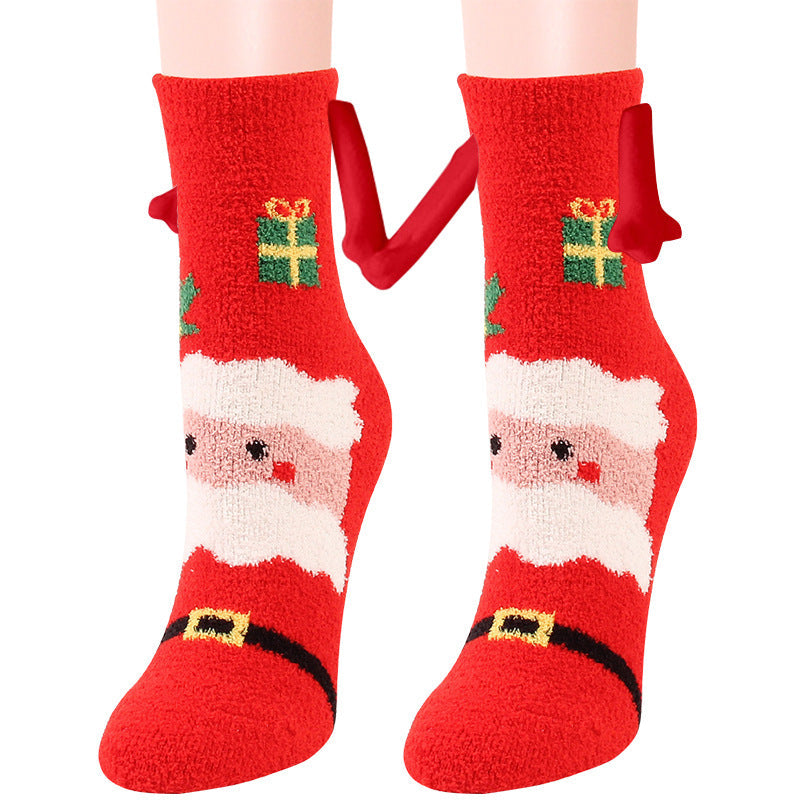 Christmas Supplies Coral Fleece Tube Socks Warm Slipper Bed Socks Winter Soft Warm Slipper myETYN