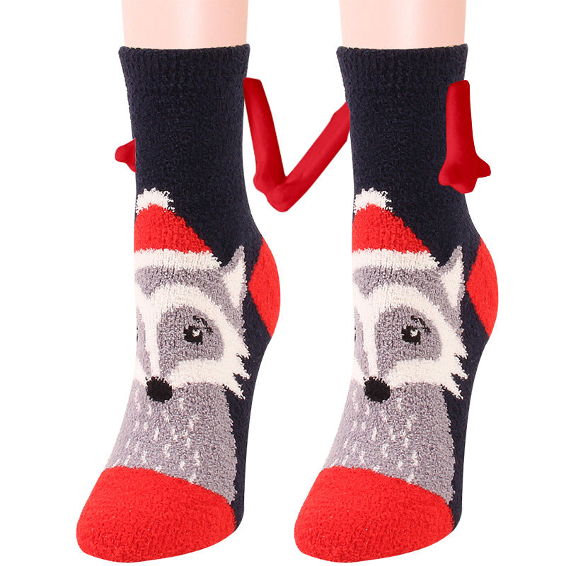 Christmas Supplies Coral Fleece Tube Socks Warm Slipper Bed Socks Winter Soft Warm Slipper myETYN