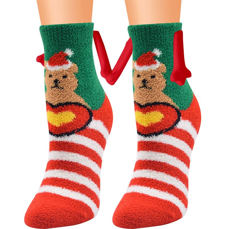 Christmas Supplies Coral Fleece Tube Socks Warm Slipper Bed Socks Winter Soft Warm Slipper myETYN