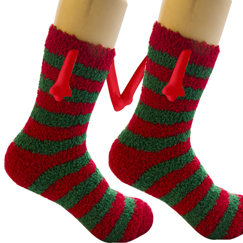 Christmas Supplies Coral Fleece Tube Socks Warm Slipper Bed Socks Winter Soft Warm Slipper myETYN