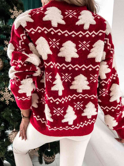 Christmas Tree Round Neck Sweater myETYN