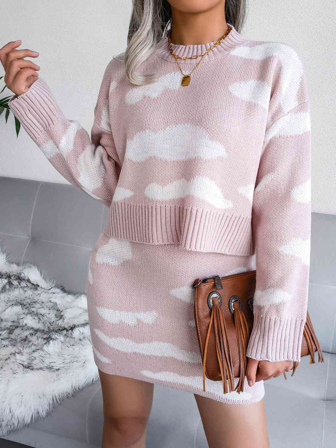 Cloud Sweater and Knit Skirt Set myETYN