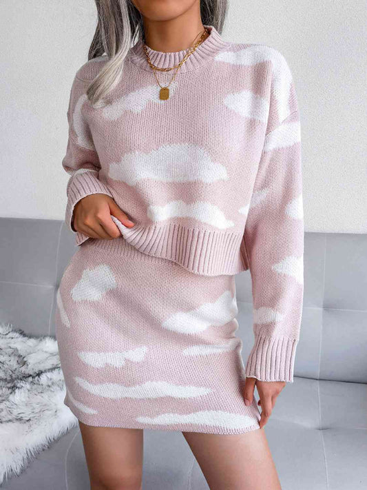Cloud Sweater and Knit Skirt Set myETYN