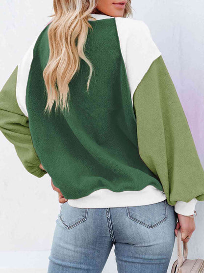 Color Block Exposed Seam Sweatshirt myETYN