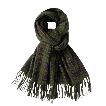 Comfortable Warm White Check Scarf myETYN