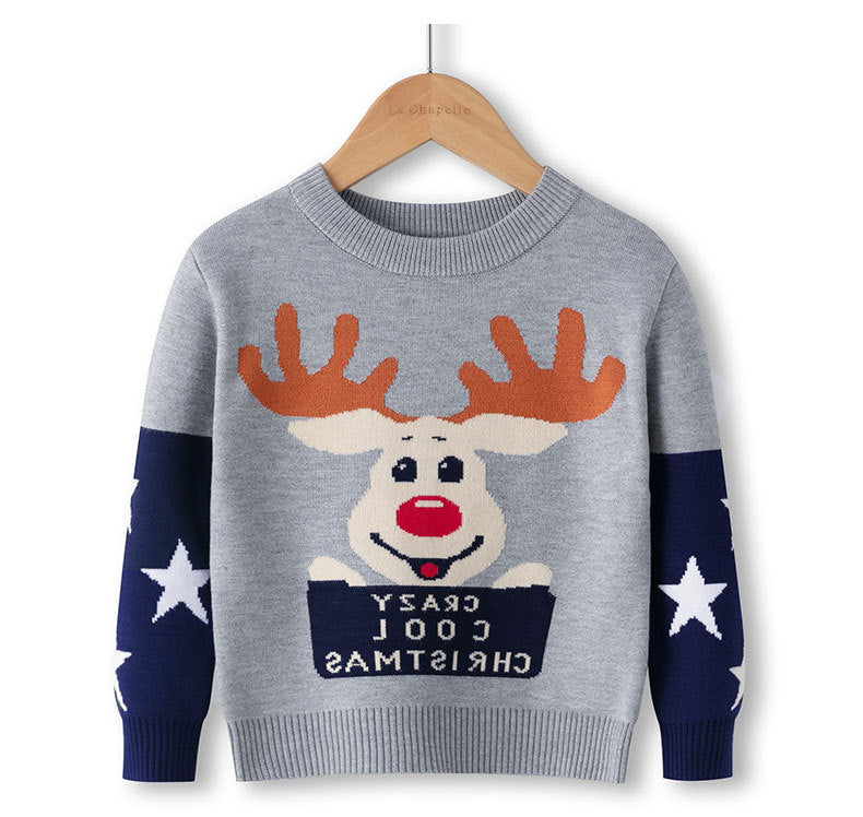 Cotton Double Layer Autumn Winter Christmas Long Sleeved Children's Sweater myETYN