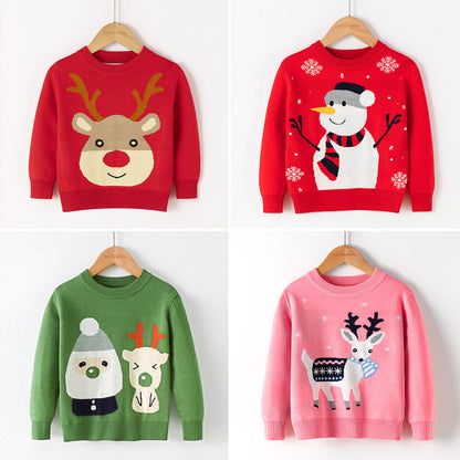 Cotton Double Layer Autumn Winter Christmas Long Sleeved Children's Sweater myETYN