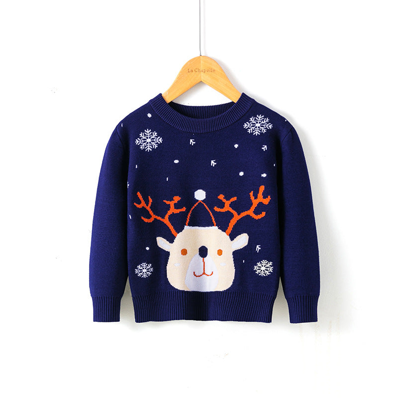 Cotton Double Layer Autumn Winter Christmas Long Sleeved Children's Sweater myETYN