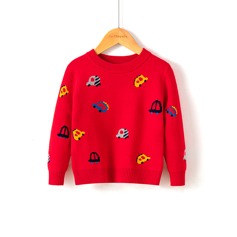 Cotton Double Layer Autumn Winter Christmas Long Sleeved Children's Sweater myETYN