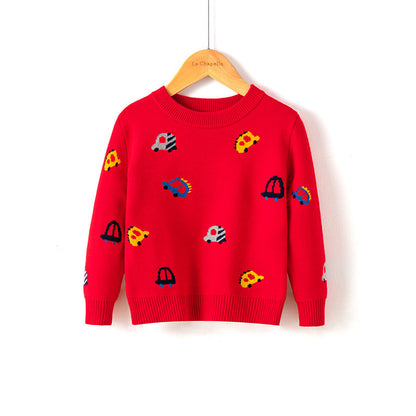 Cotton Double Layer Autumn Winter Christmas Long Sleeved Children's Sweater myETYN