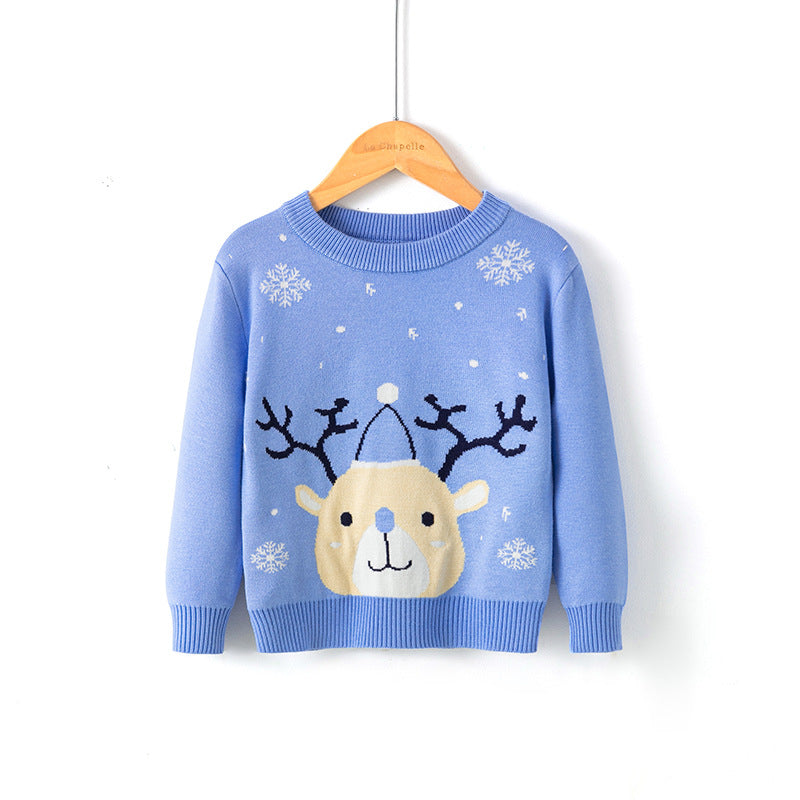 Cotton Double Layer Autumn Winter Christmas Long Sleeved Children's Sweater myETYN