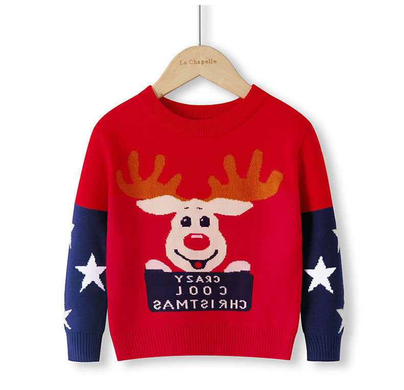 Cotton Double Layer Autumn Winter Christmas Long Sleeved Children's Sweater myETYN