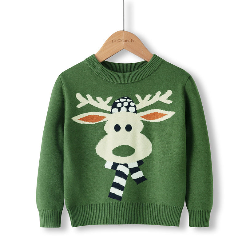 Cotton Double Layer Autumn Winter Christmas Long Sleeved Children's Sweater myETYN