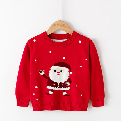 Cotton Double Layer Autumn Winter Christmas Long Sleeved Children's Sweater myETYN