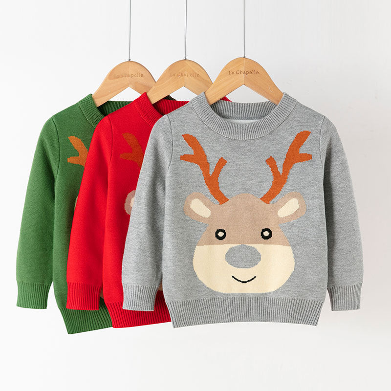 Cotton Double Layer Autumn Winter Christmas Long Sleeved Children's Sweater myETYN