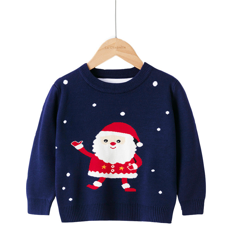 Cotton Double Layer Autumn Winter Christmas Long Sleeved Children's Sweater myETYN