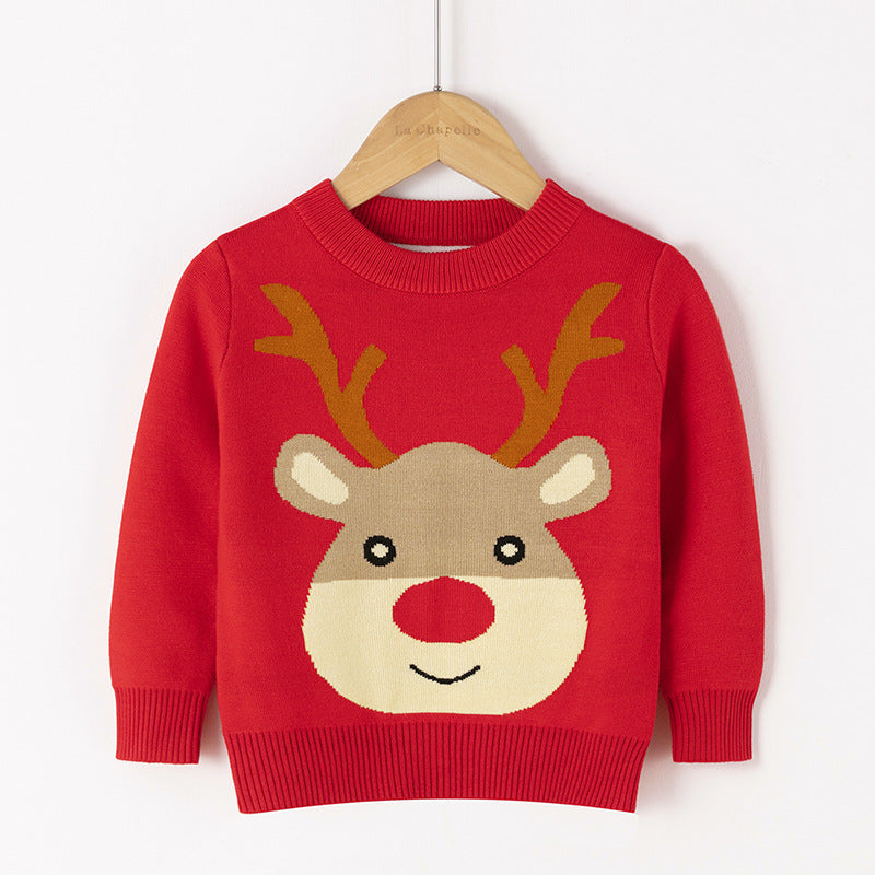 Cotton Double Layer Autumn Winter Christmas Long Sleeved Children's Sweater myETYN