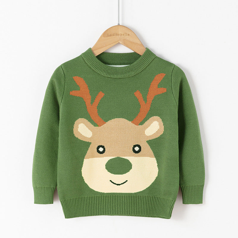 Cotton Double Layer Autumn Winter Christmas Long Sleeved Children's Sweater myETYN