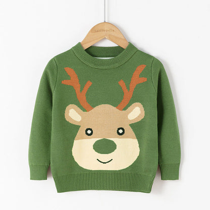 Cotton Double Layer Autumn Winter Christmas Long Sleeved Children's Sweater myETYN