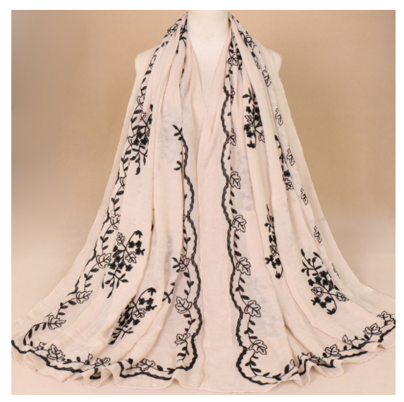 Cotton Embroidered Long Scarf For Indian Women myETYN