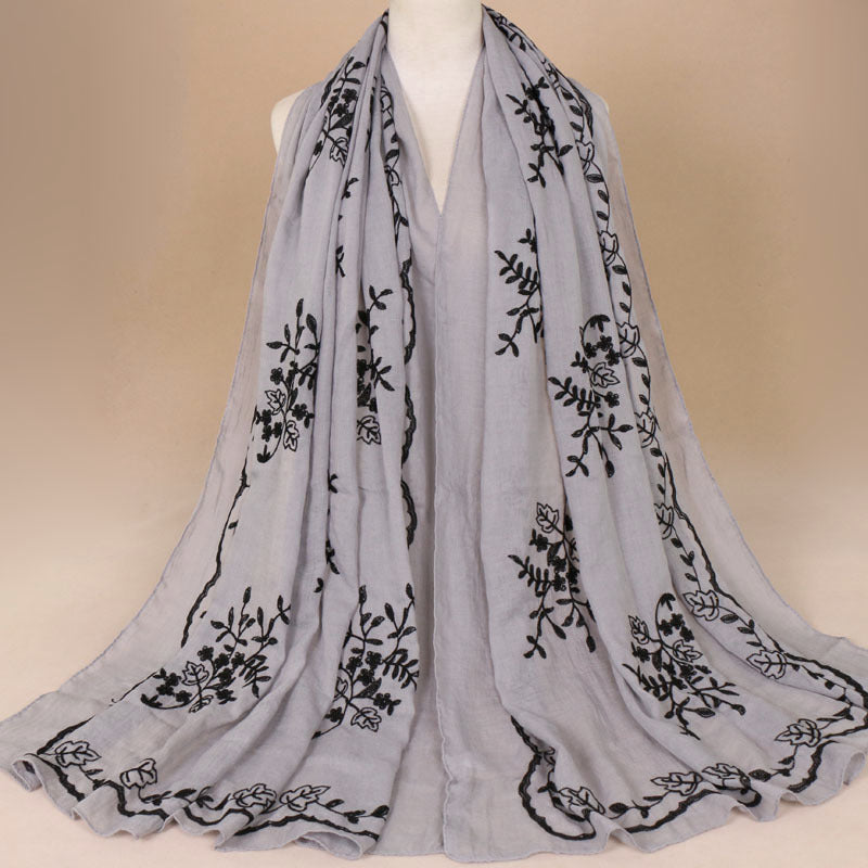 Cotton Embroidered Long Scarf For Indian Women myETYN