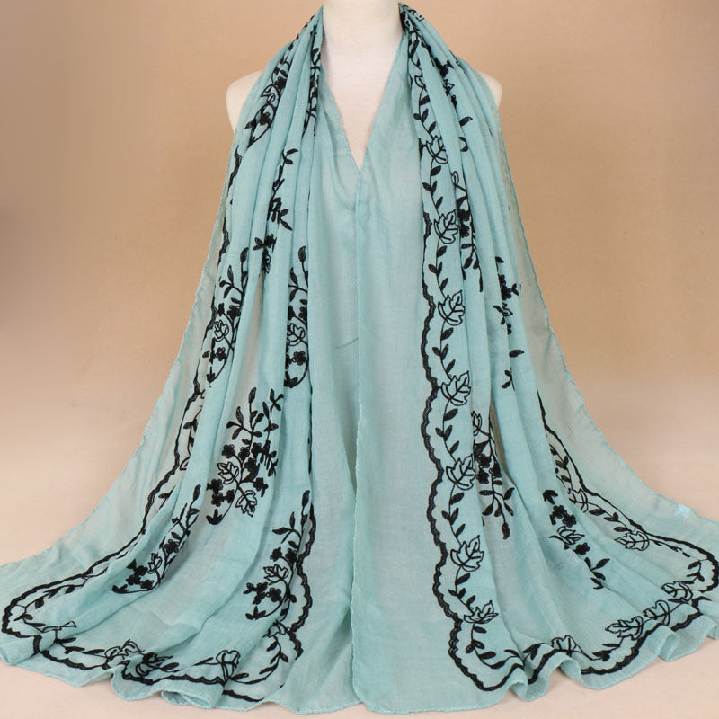 Cotton Embroidered Long Scarf For Indian Women myETYN