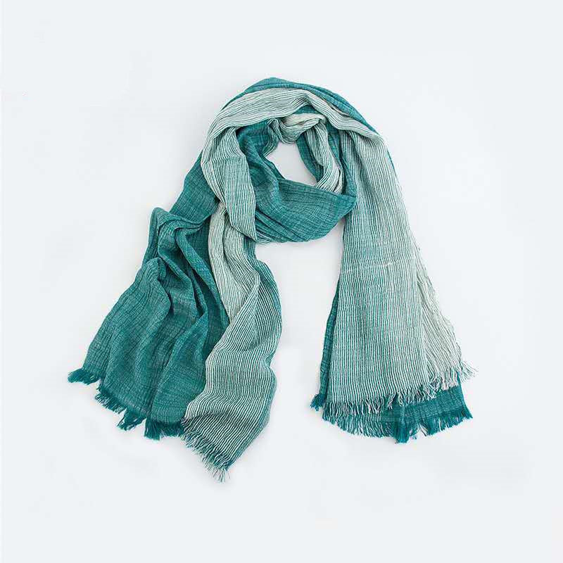 Cotton and linen stripes scarf myETYN