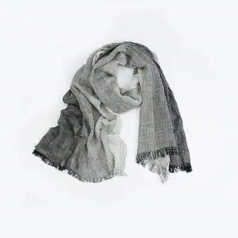 Cotton and linen stripes scarf myETYN