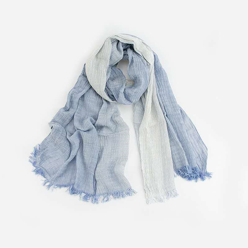 Cotton and linen stripes scarf myETYN