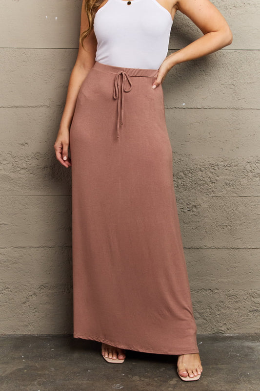 Culture Code For The Day Full Size Flare Maxi Skirt in Chocolate myETYN