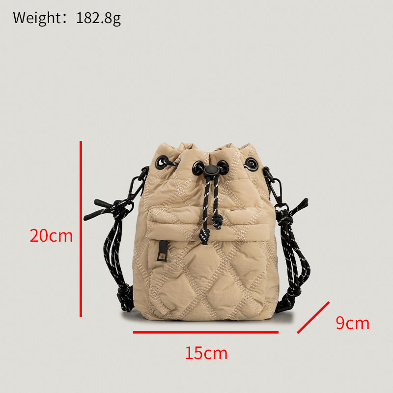 Cushion Cotton Women's Bucket Bag Niche Nylon Rhombus myETYN