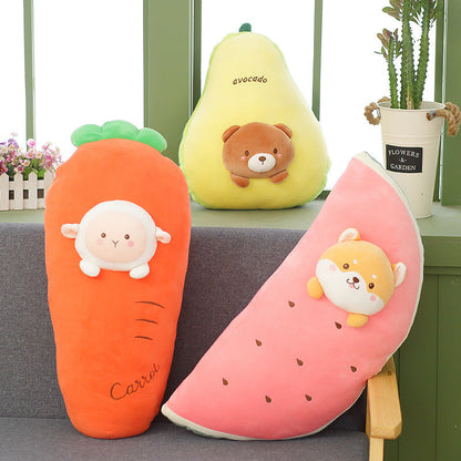 Cute Banana Carrot Fruit Plush Pillow myETYN