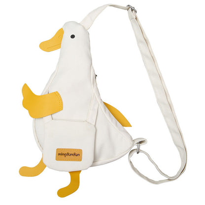 Cute Duck Canvas Bag Girls Messenger Shoulder Bag Funny Cartoon Chest Bags For Women myETYN