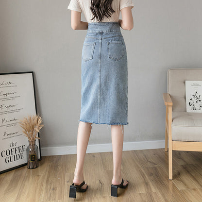 Denim split hip skirt myETYN