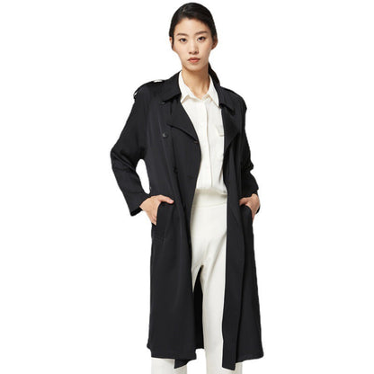 Double Silk Women's Mid-Length Trench Coat myETYN