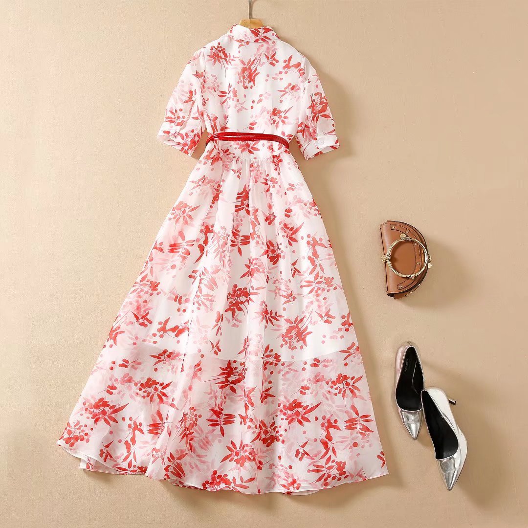 Elegant Printed Doll Collar Dress myETYN