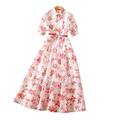 Elegant Printed Doll Collar Dress myETYN