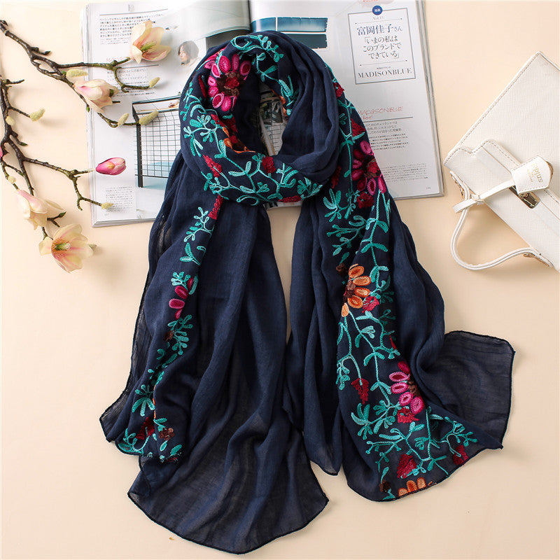 Embroidered cotton scarf myETYN