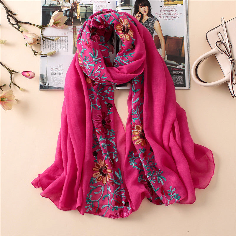 Embroidered cotton scarf myETYN