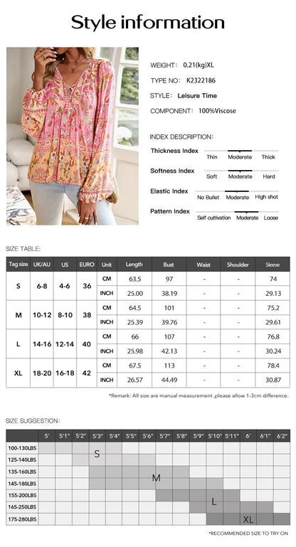 European And American Printed Autumn And Winter Vacation Casual Shirt myETYN