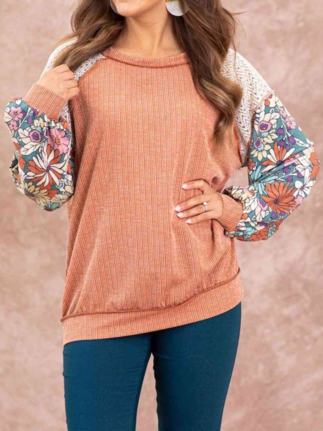 Exposed Seam Round Neck Blouse myETYN