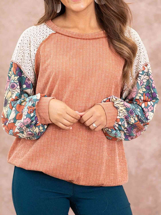 Exposed Seam Round Neck Blouse myETYN